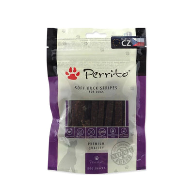 Perrito Soft Duck Stripes, Recompense Naturale pentru Caini din Fasii Moi de Rata, Uscate la Aer, 100g
