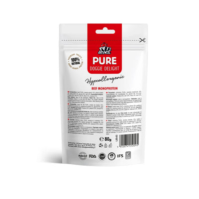 Pet's Dessert Beef, Recompense Monoprotein Hipoalergenice pentru Caini, cu Carne de Vita, Fara Cereale, 80g