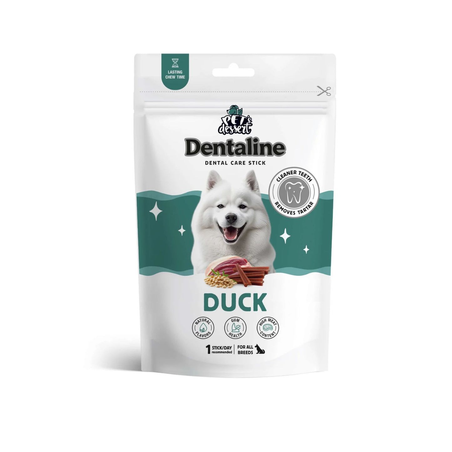 Pet's Dessert Dentaline Sticks cu Rata, Recompense Dentare pentru Caini, Igiena Orala si Reducere Tartru, 120g