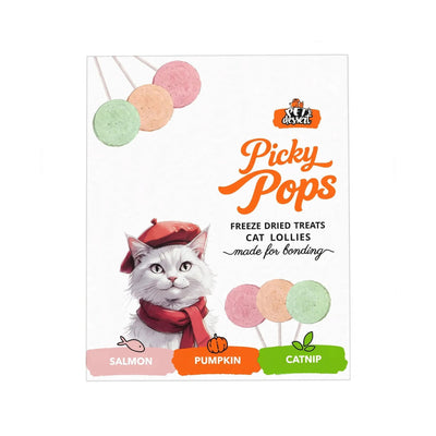 Pet's Dessert Picky Pops acadele liofilizate pisici 3 arome somon dovleac iarba mâței 12x1,4g PAWS Mall