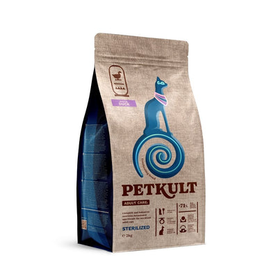 Petkult Adult Care Sterilised, Hrana Uscata pentru Pisici Sterilizate, cu Rata, Controlul Greutatii, 400g / 2kg / 7kg