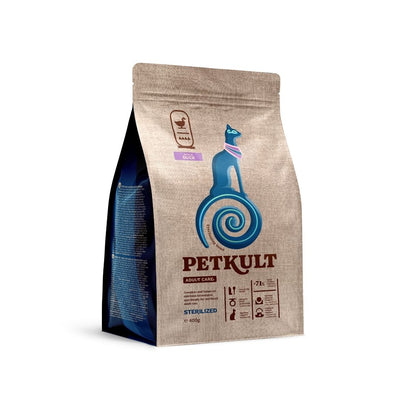 Petkult Adult Care Sterilised, Hrana Uscata pentru Pisici Sterilizate, cu Rata, Controlul Greutatii, 400g / 2kg / 7kg