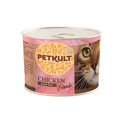 Petkult Hrana Umeda pentru Pisici cu Pui, Fara Cereale, 185g