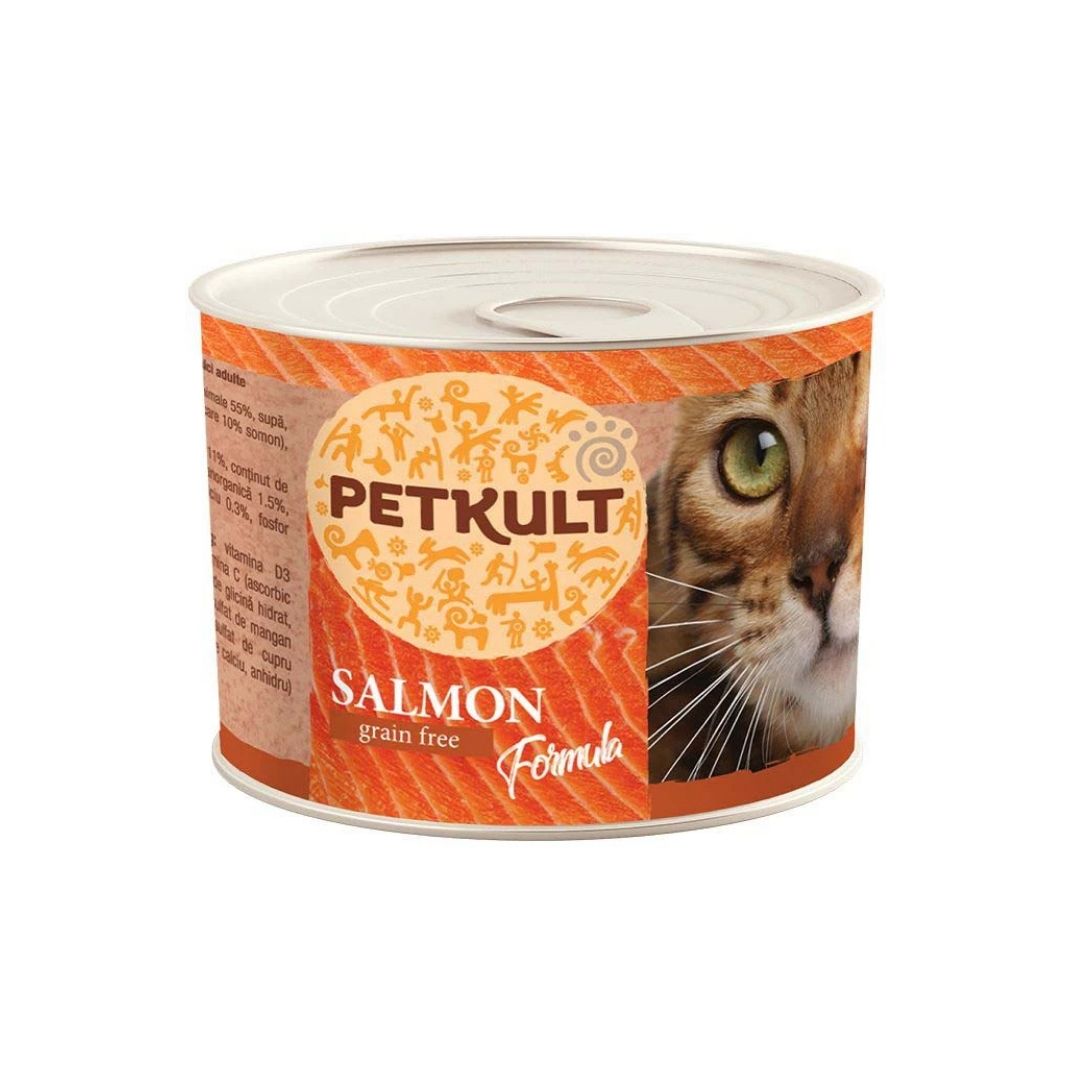 Petkult Hrana Umeda pentru Pisici cu Somon, Fara Cereale, 185g