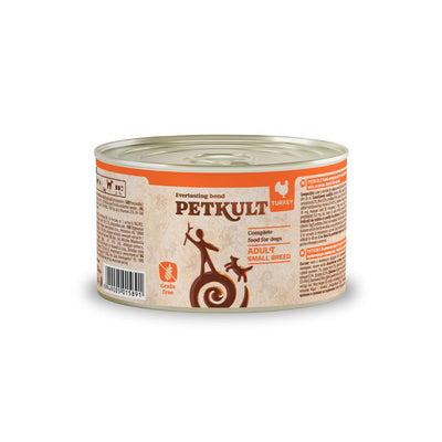 Petkult Mini Adult cu Curcan, Hrana Umeda pentru Caini, Adult, Talie Mica, Fara Cereale, 185g