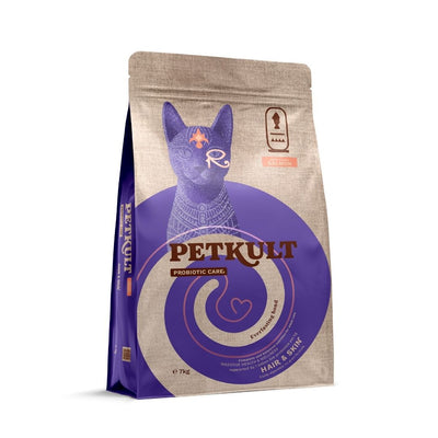 Petkult Probiotic Care Hair & Skin, Hrana Uscata pentru Pisici cu Somon, 400g / 2kg / 7kg