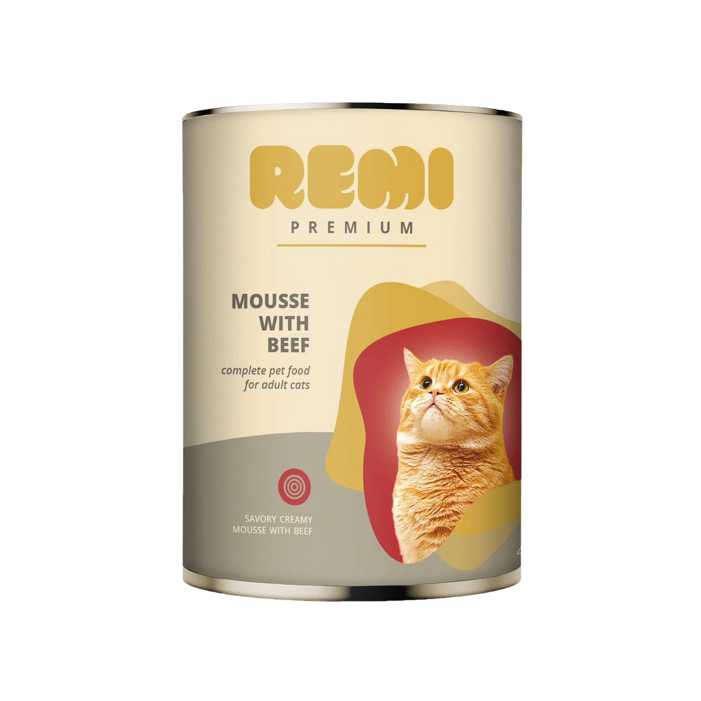 REMI Premium Adult Mousse, Conserva Hrana Umeda pentru Pisici Adulte, cu Vita, 400g