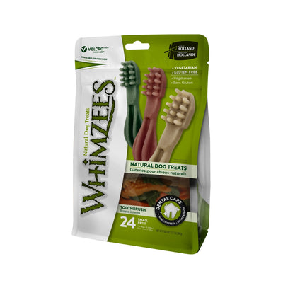 Recompensa Dentara Caini WHIMZEES Toothbrush S, Igiena Orala Completa, Fara Cereale, Talie Mica (7-12kg) - Set 24 Bucăți