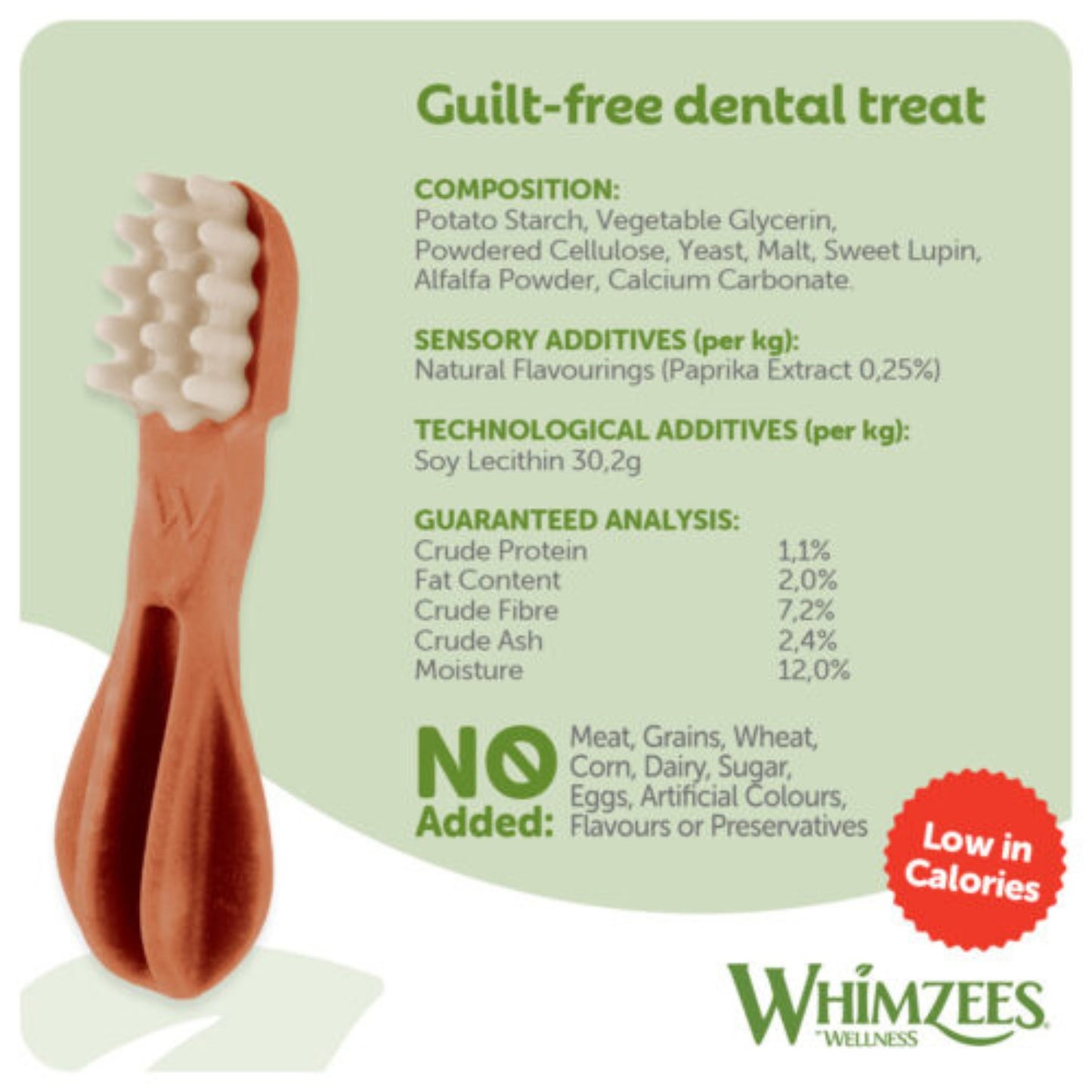 Recompensa Dentara Caini WHIMZEES Toothbrush S, Igiena Orala Completa, Fara Cereale, Talie Mica (7-12kg), 24 Bucăți