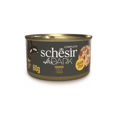 Schesir After Dark, Hrana Umeda pentru Pisici Adult, Conserva cu Pui in Supa, Fara Cereale, 80g