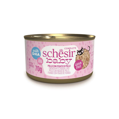 Schesir Baby, Hrana Umeda pentru Pisici Junior, Supa cu Pui si Ficat, Fara Cereale, 70g