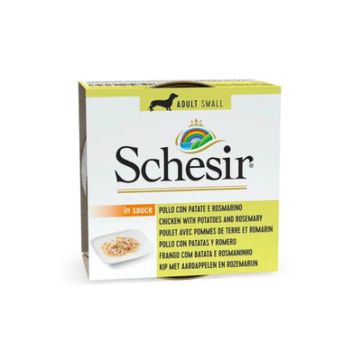 Schesir Hrana Umeda Complementara pentru Caini Adult Talie Mica, cu Pui si Cartof, 85g