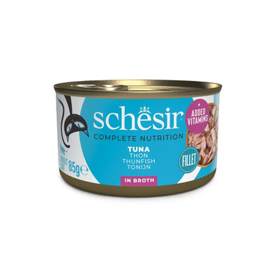 Schesir Hrana Umeda pentru Pisici Adult, Conserva cu Ton in Supa 85g