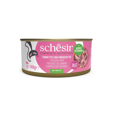Schesir Hrana Umeda pentru Pisici, Conserva Ton si Sunca in Jeleu 140g