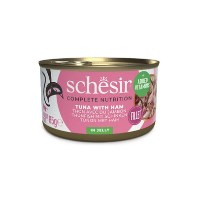Schesir Hrana Umeda pentru Pisici, Conserva Ton si Sunca in Jeleu, 85g