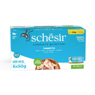 Schesir Hrana Umeda pentru Pisici, Conserve cu Ton in Jeleu 6x50g