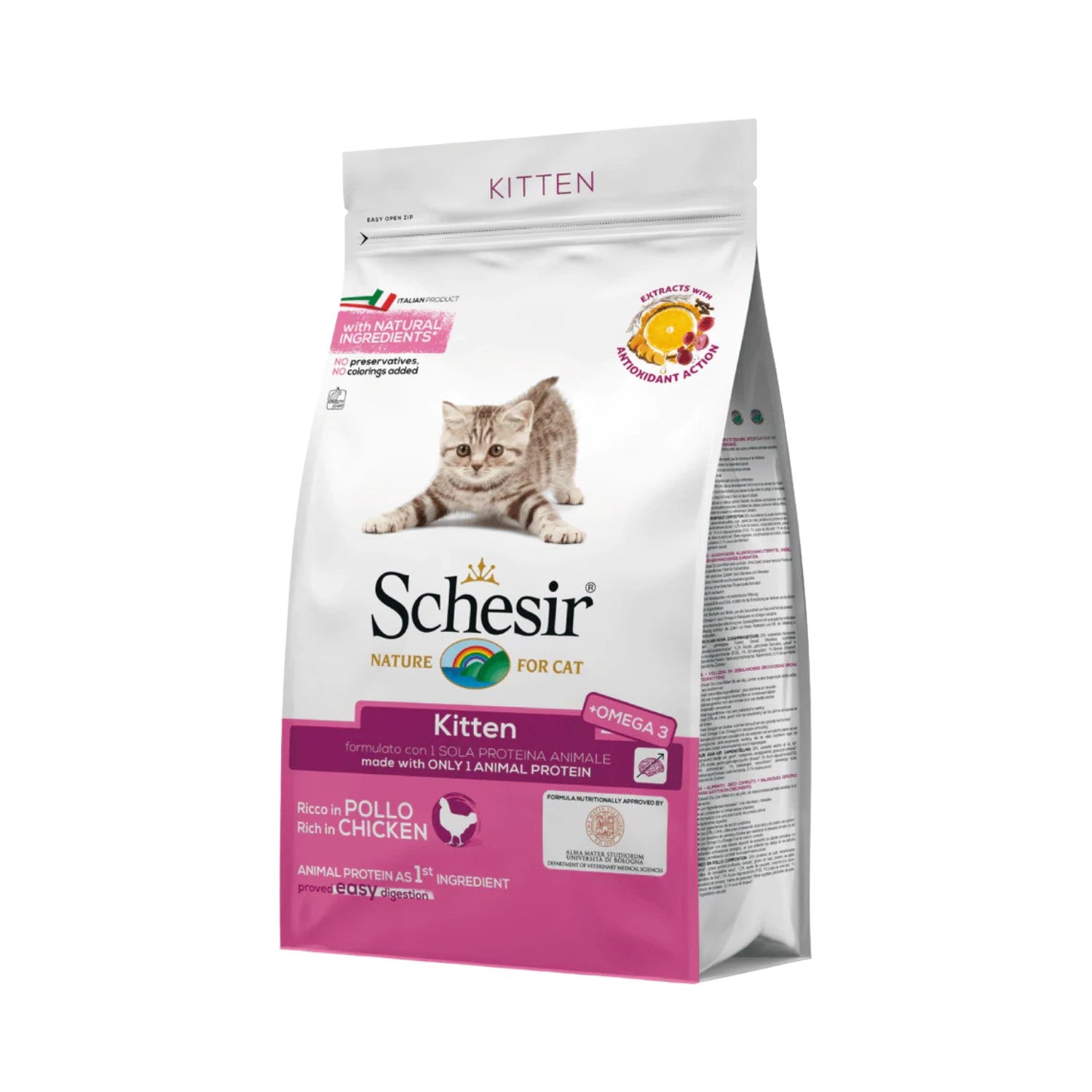 Schesir Kitten Monoprotein Hrana Uscata pentru Pisici Junior, cu Pui, Dezvoltare Sanatoasa, 400g/10kg