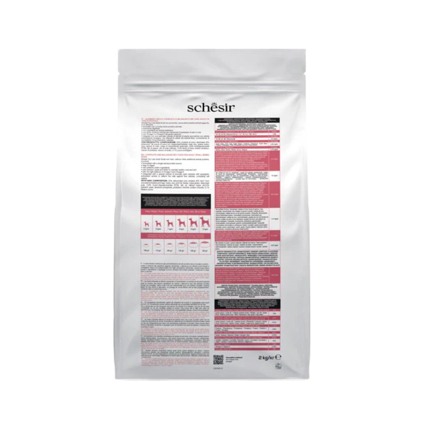 Schesir Small Adult Monoprotein cu Sunca, Hrana Uscata Caini Mici 800g