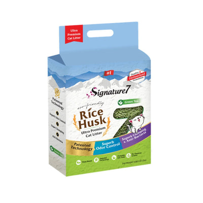Signature7 Asternut Igienic Tofu pentru Pisici, Green Tea Rice Husk 7 L