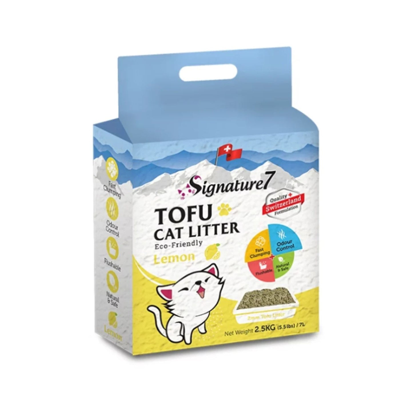 Signature7 Asternut Igienic Tofu pentru Pisici cu Lamaie 7 L