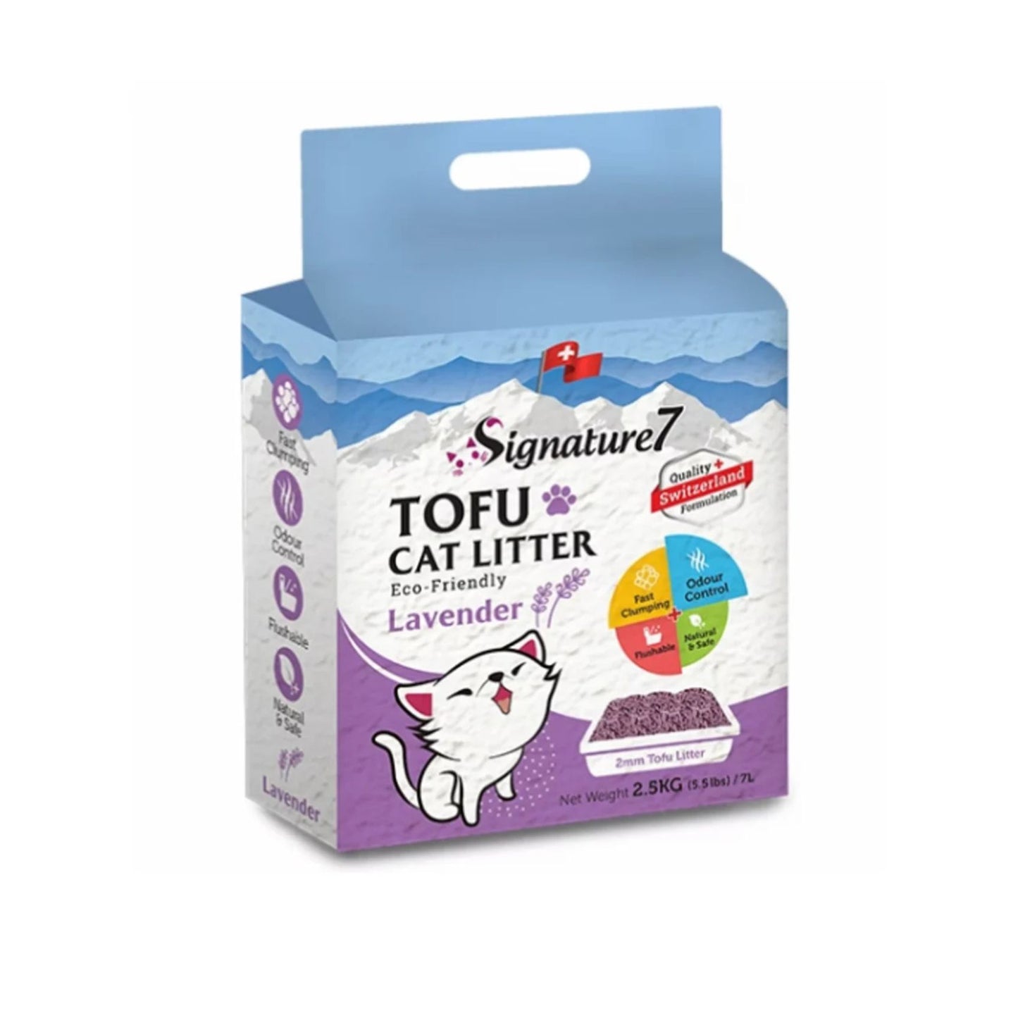 Signature7 Asternut Igienic Tofu pentru Pisici cu Lavanda 7 L