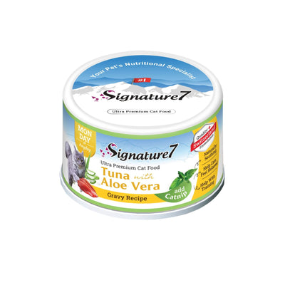 Signature7 Cat, Hrana Umeda pentru Pisici, Reteta cu Ton in Sos de Aloe Vera 70g