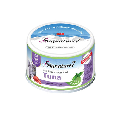 Signature7 Cat, Hrana Umeda pentru Pisici Adult, Reteta cu Ton si Catnip in Sos 70g