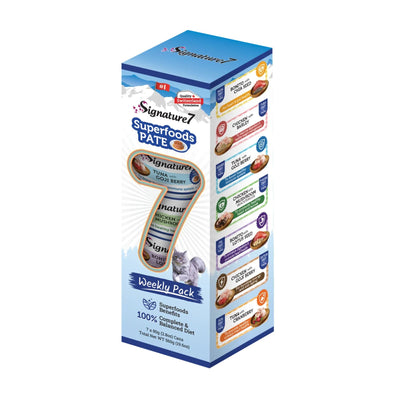 Signature7 Superfoods Pate Cat Variety Pack, Hrana Umeda pentru Pisici, Toate Varstele, 7x80g