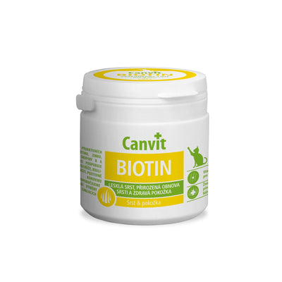 Supliment Canvit Biotin pentru Pisici, Complex pentru Blana Stralucitoare si Unghii Puternice, 100g