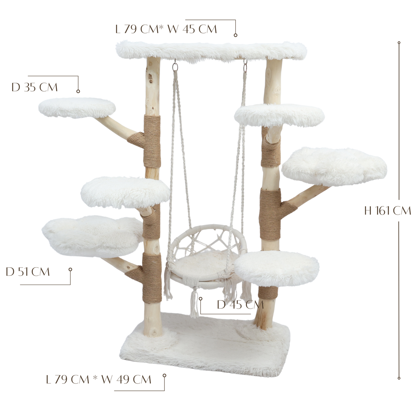 Meraki Home, Ansamblu pentru Pisici, Realizat din Ramuri Naturale, SWING NEST