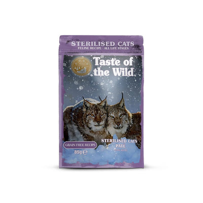 Taste of the Wild Cat Pouch Sterilised, Hrana Umeda pentru Pisici Sterilizate, Toate Etapele Vietii, Pate cu Pui, 85g