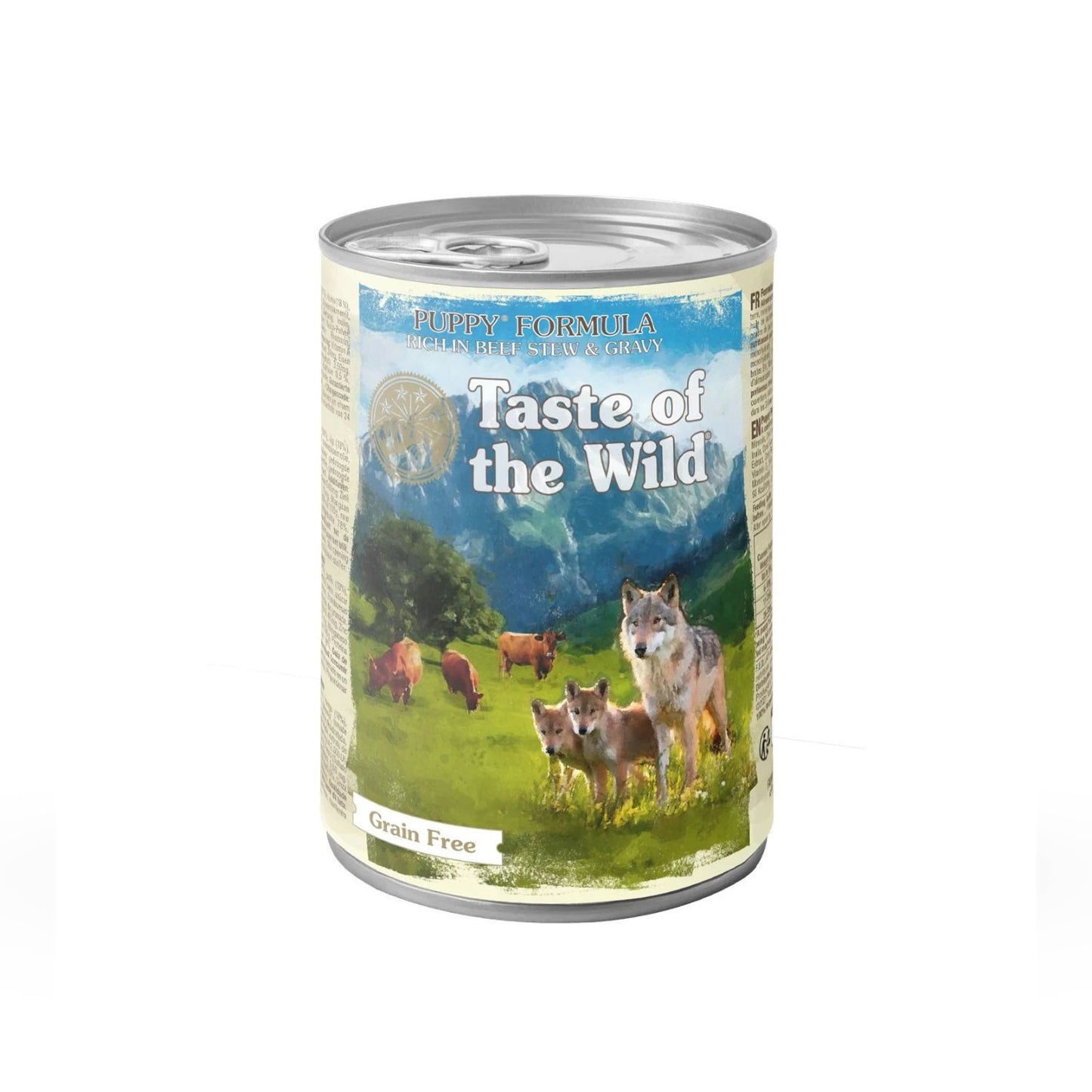 Taste of the Wild Puppy, Hrana Umeda pentru Caini Junior, cu Vita si Pui in Sos, Fara Cereale, 390g