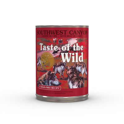 Taste of the Wild Southwest Canyon, Hrana Umeda pentru Caini, Toate Etapele Vietii, cu Vita in Sos, Fara Cereale, 390g