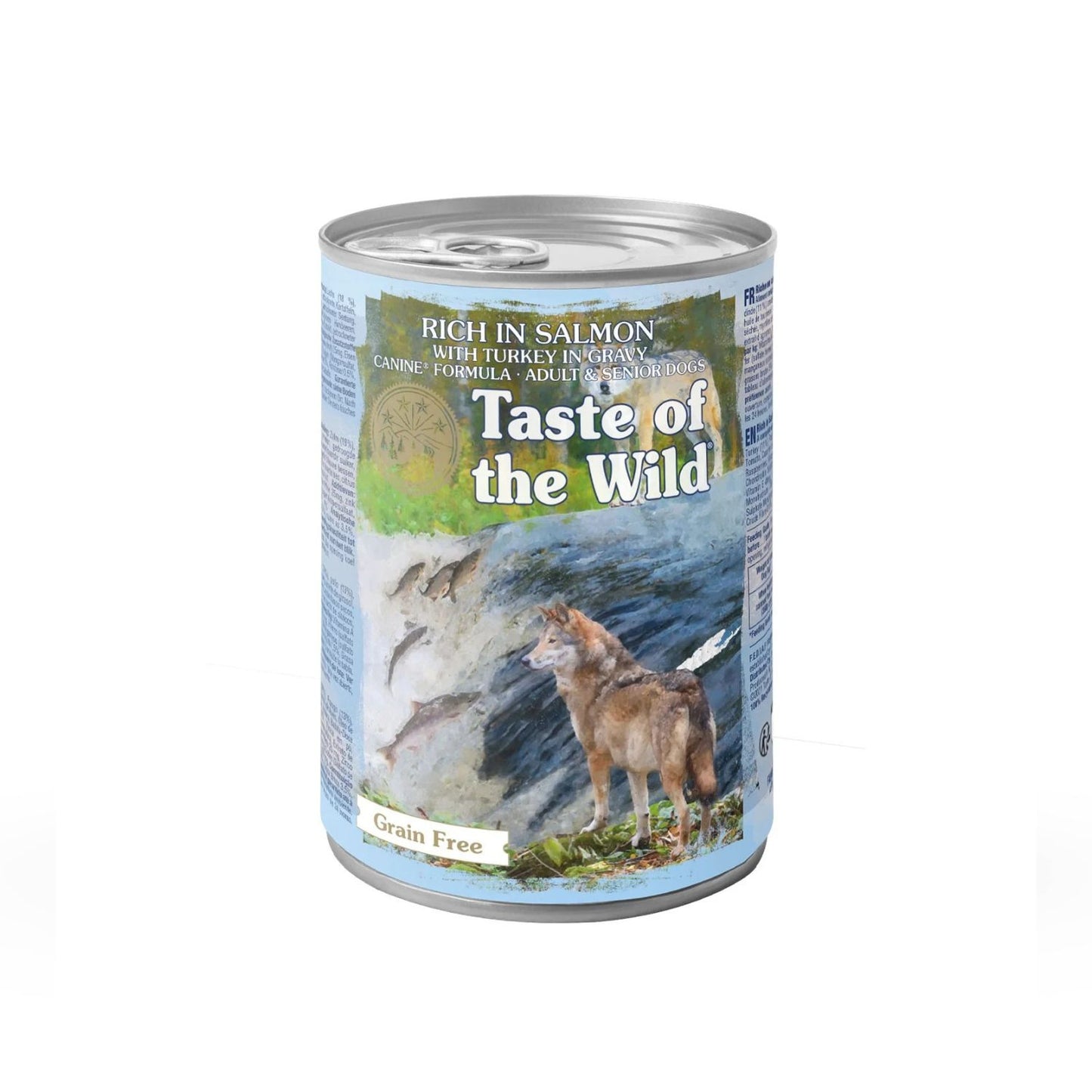 Taste of the Wild, Hrana Umeda pentru Caini Adult si Senior, cu Somon si Curcan in Sos, Fara Cereale, 390g