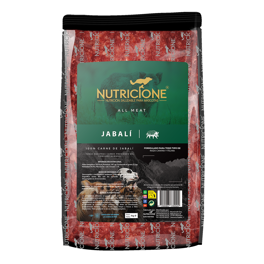 BARF 100% carne de mistreț pentru câini și pisici – Nutricione, 1 kg