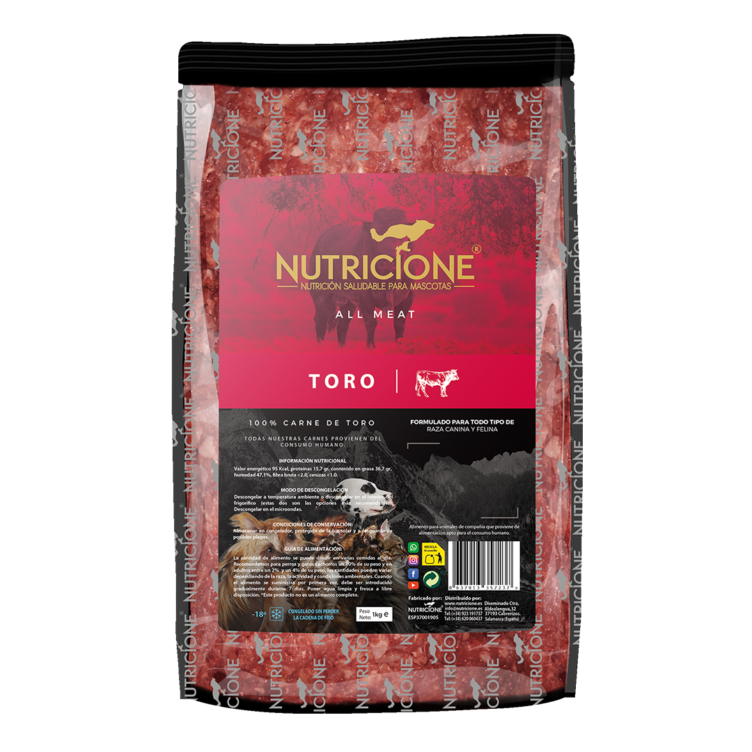 BARF 100% carne de taur pentru câini și pisici – Nutricione, 1 kg