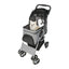 Trixie Carucior Transport Buggy 4 Roti pentru Pisici si Caini pana la 15kg, 47x100x80cm, Taupe, Pliabil cu O Singura Mana