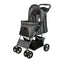 Trixie Carucior Transport Buggy 4 Roti pentru Pisici si Caini pana la 15kg, 47x100x80cm, Taupe, Pliabil cu O Singura Mana