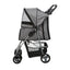 Trixie Carucior Transport Buggy 4 Roti pentru Pisici si Caini pana la 15kg, 47x100x80cm, Taupe, Pliabil cu O Singura Mana