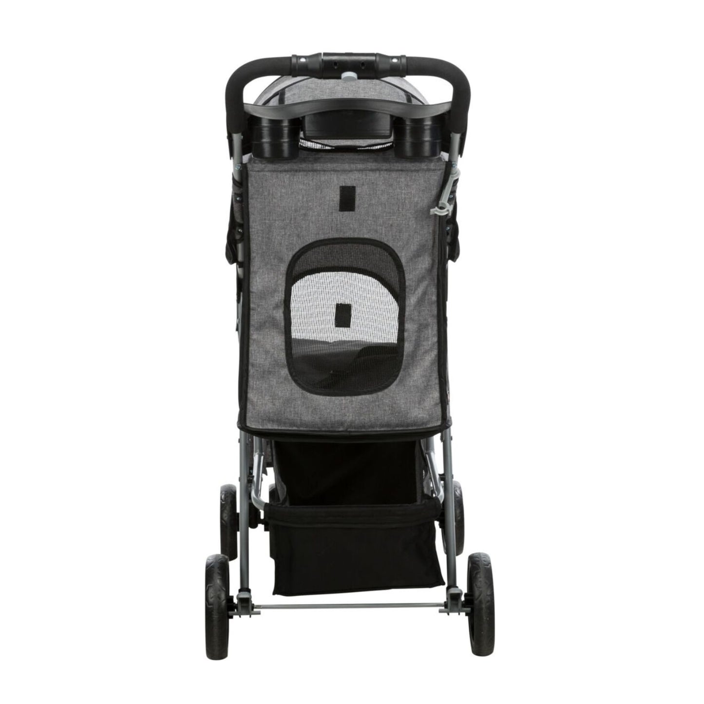 Trixie Carucior Transport Buggy 4 Roti pentru Pisici si Caini pana la 15kg, 47x100x80cm, Taupe, Pliabil cu O Singura Mana