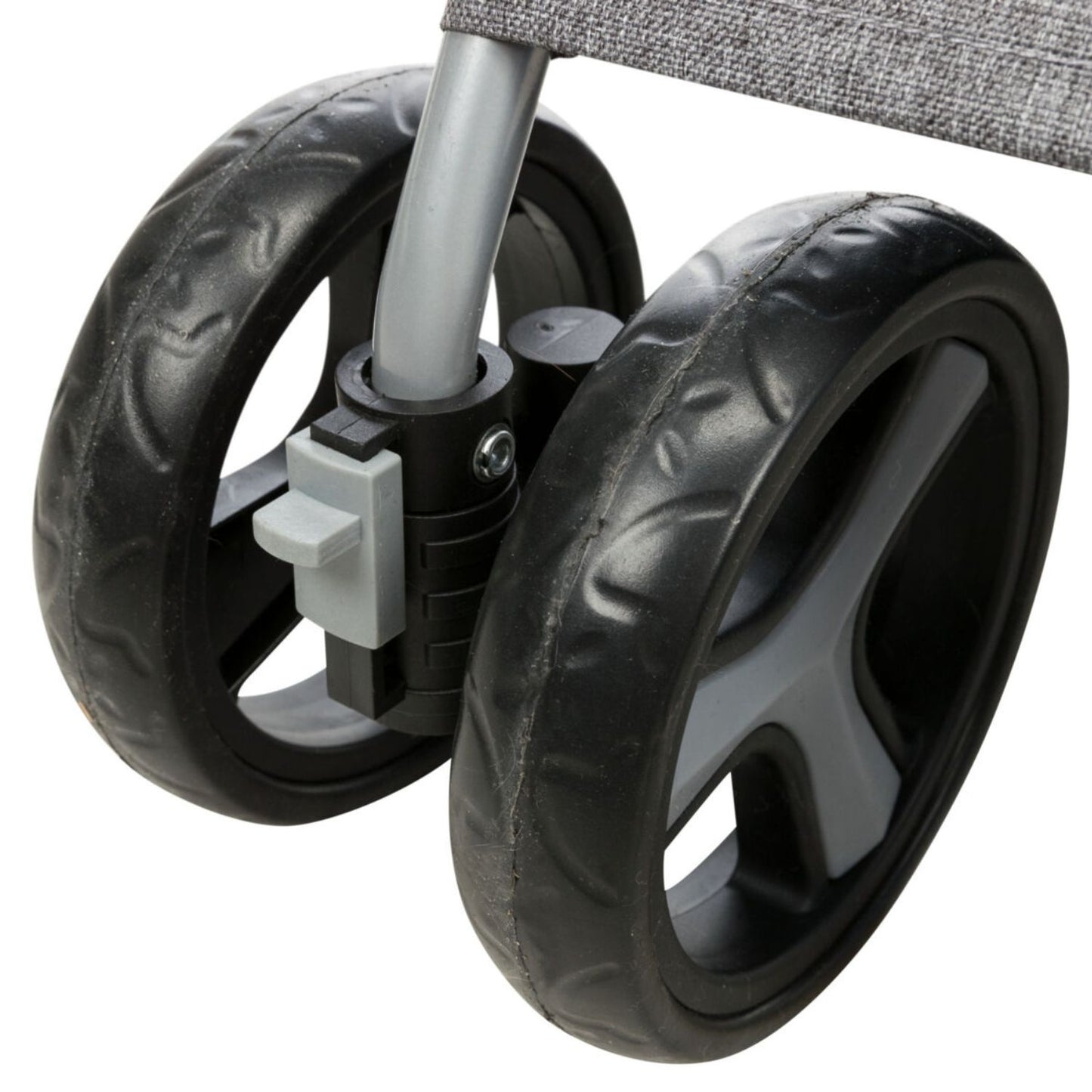 Trixie Carucior Transport Buggy 4 Roti pentru Pisici si Caini pana la 15kg, 47x100x80cm, Taupe, Pliabil cu O Singura Mana