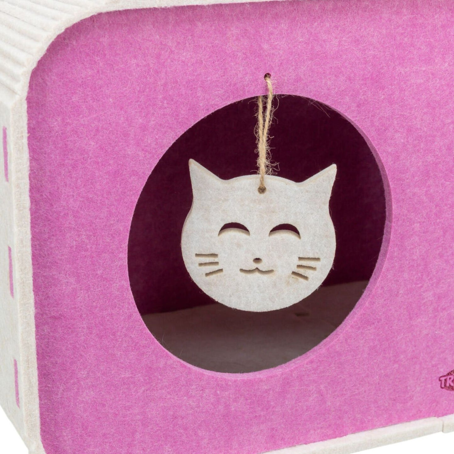 Trixie Casa Pestera Merle Soft Edition, Culcus pentru Pisici din Pasla cu 2 Intrari si Jucarie, 58x29x27cm