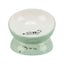 Trixie Castron Ceramic Ridicat pentru Pisici, Forma Ergonomica, 0,15L / ø13cm, Verde Salvie/Alb