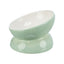 Trixie Castron Ceramic Ridicat pentru Pisici, Forma Ergonomica, 0,15L / ø13cm, Verde Salvie/Alb