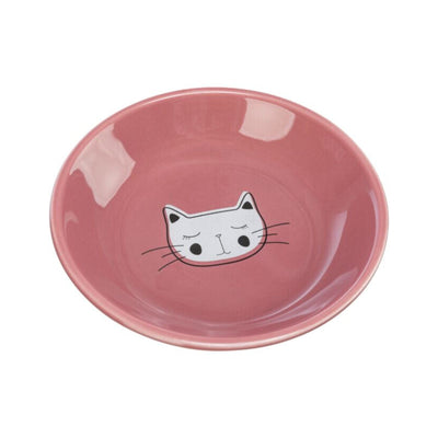 Trixie Castron Ceramic pentru Pisici, Forma Joasa, Ilustratii Interioare, 0,2L / ø14cm, Diverse Culori