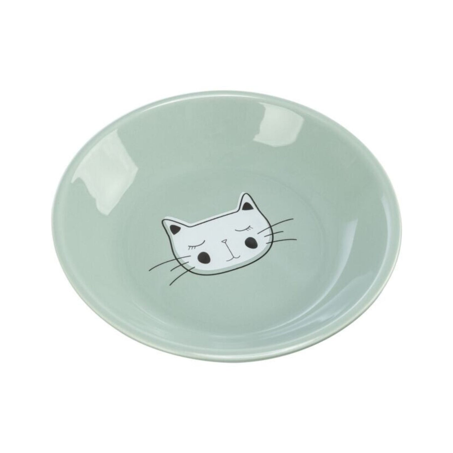 Trixie Castron Ceramic pentru Pisici, Forma Joasa, Ilustratii Interioare, 0,2L / ø14cm, Diverse Culori