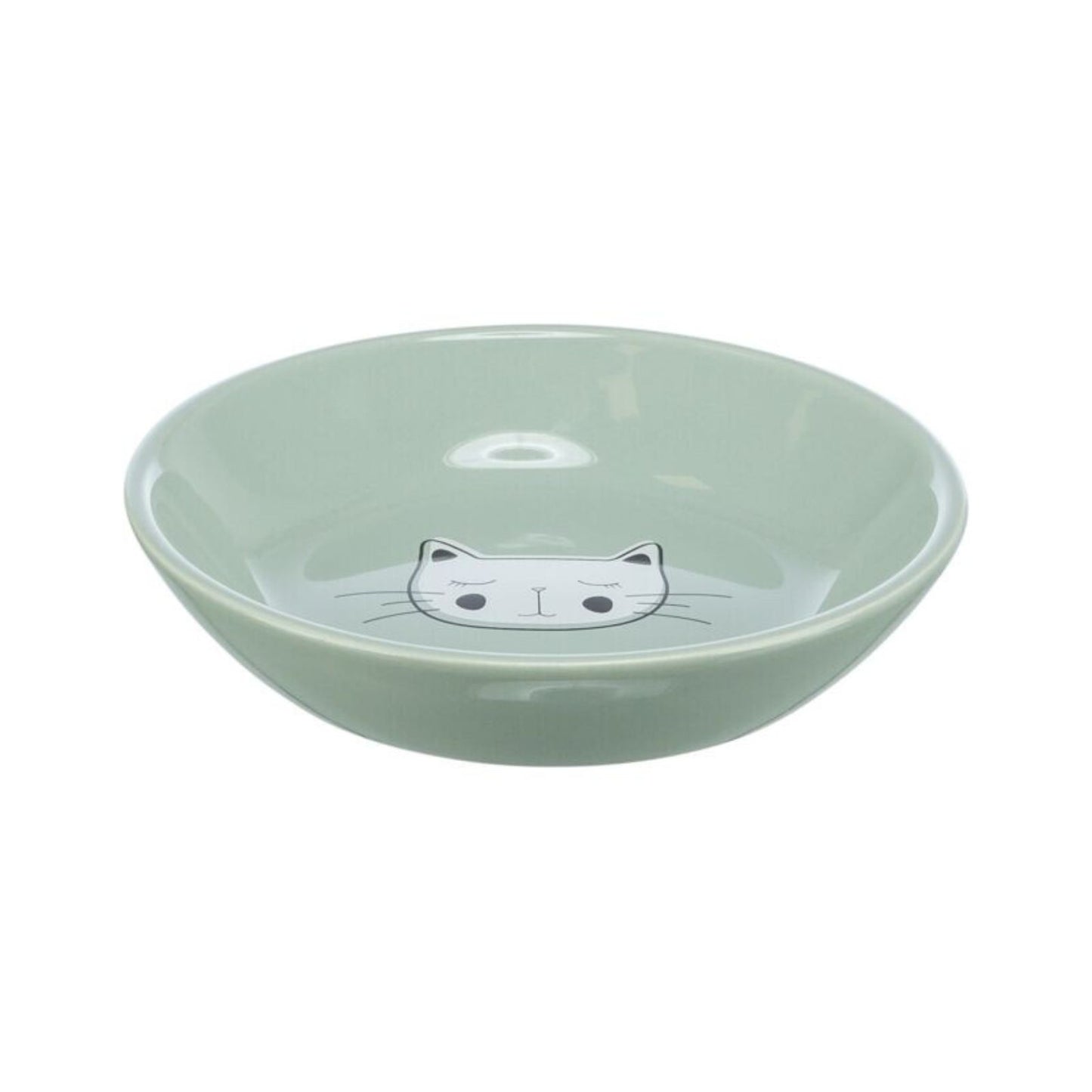 Trixie Castron Ceramic pentru Pisici, Forma Joasa, Ilustratii Interioare, 0,2L / ø14cm, Diverse Culori