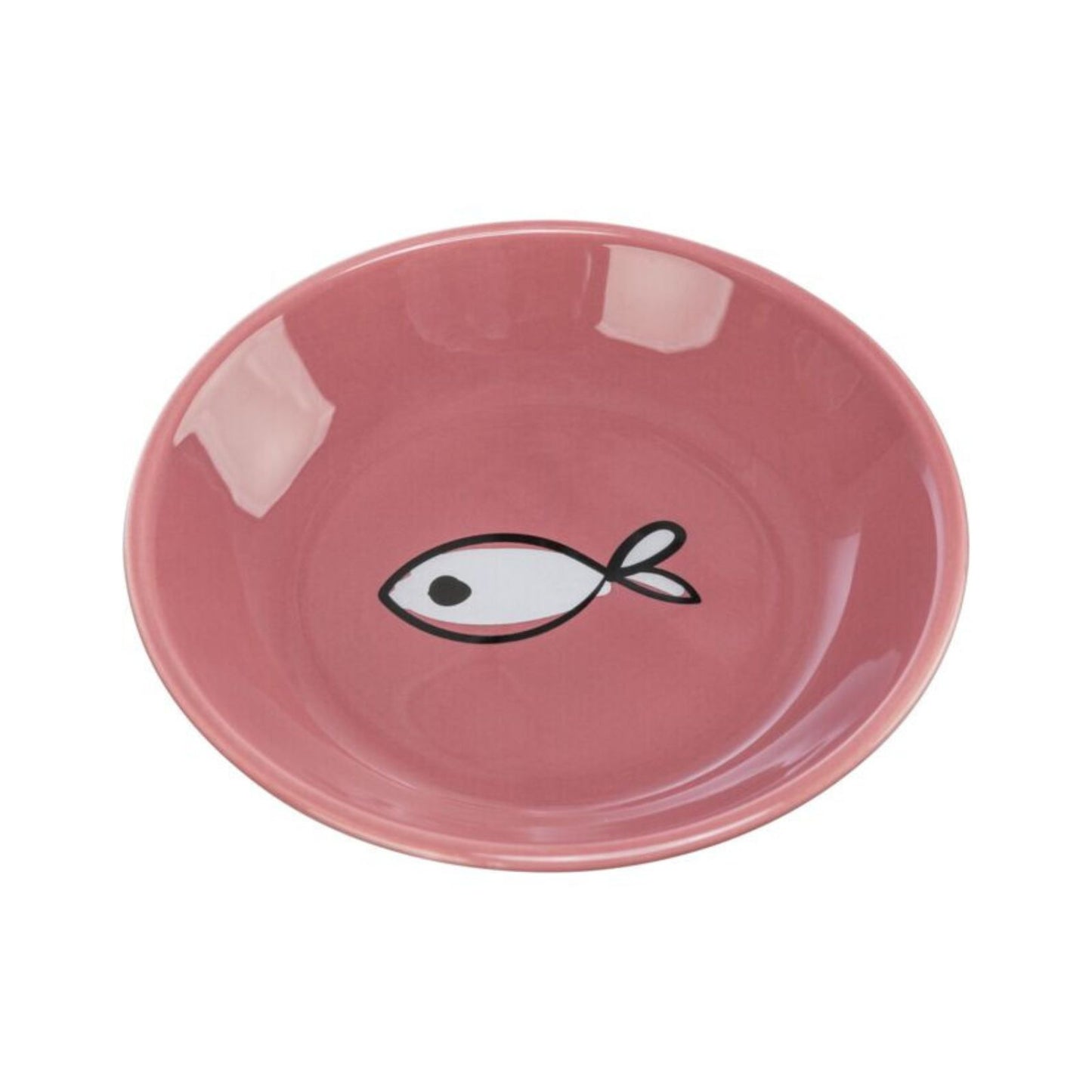 Trixie Castron Ceramic pentru Pisici, Forma Joasa, Ilustratii Interioare, 0,2L / ø14cm, Diverse Culori