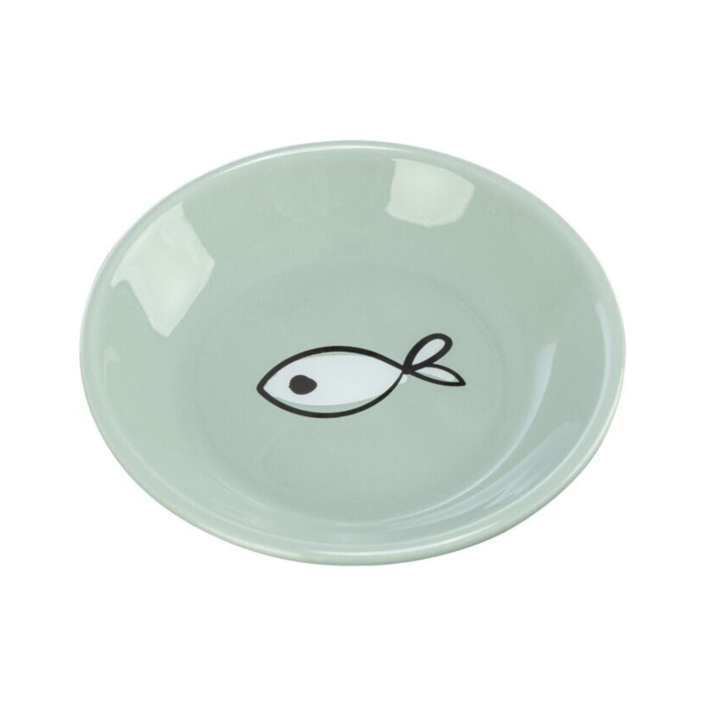 Trixie Castron Ceramic pentru Pisici, Forma Joasa, Ilustratii Interioare, 0,2L / ø14cm, Diverse Culori