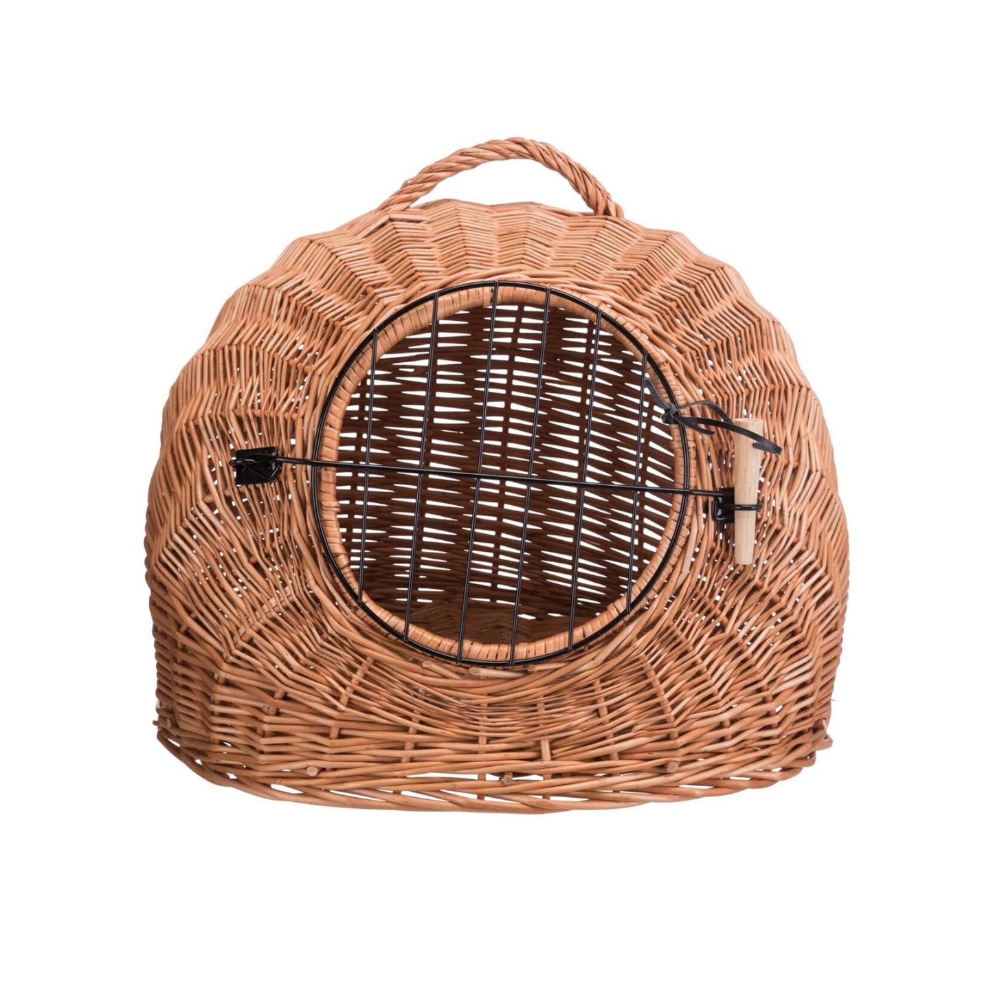 Trixie Cos Transport Iglu din Rachita cu Bare, pentru Pisici si Caini Mici, 50x46x36cm, Maro